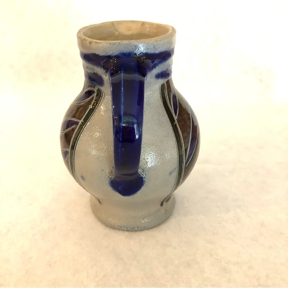 Vintage German Zoller Salt Glaze Handarbeit Handmade Pottery Pitcher